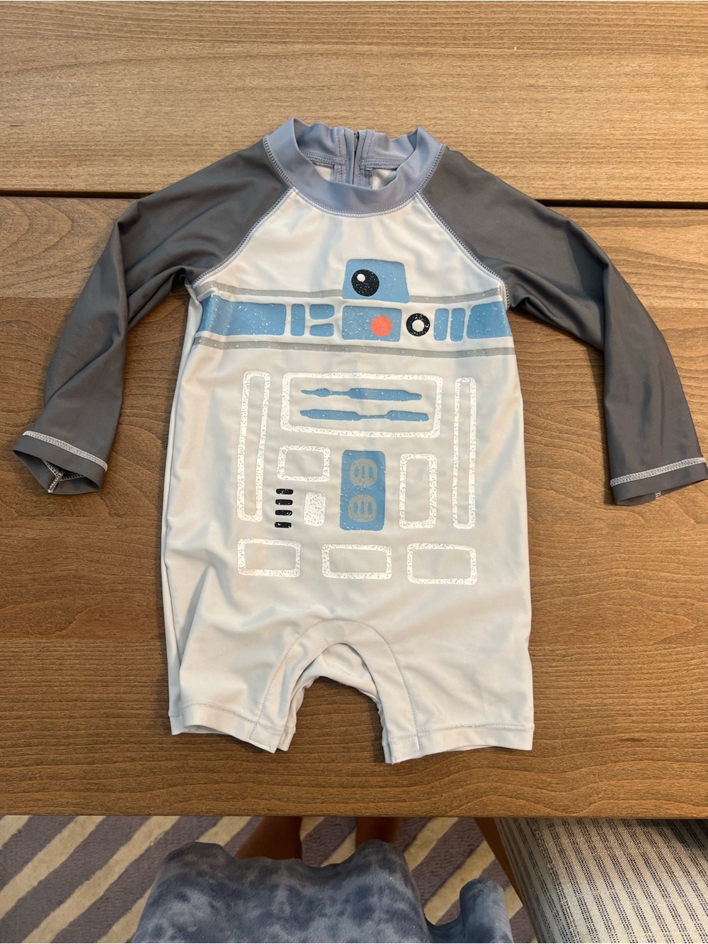 GAP Baby Star Wars Rash Guard Romper - Light Gray & Blue